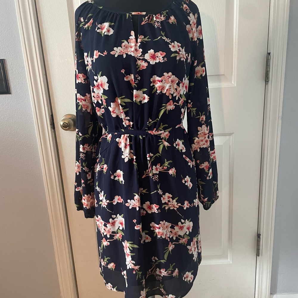 Fleure Bleue Navy floral dress size 2